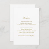 金ゴールドモノグラム伝統的ウェディングレセプションカード 出欠カード (正面/裏面)