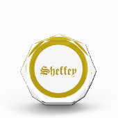 金ゴールドモノグラム写真ブロック フォトブロック (正面)