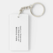 金ゴールドモノグラム名前をカスタムするアモダンクリル キーホルダー (裏面)