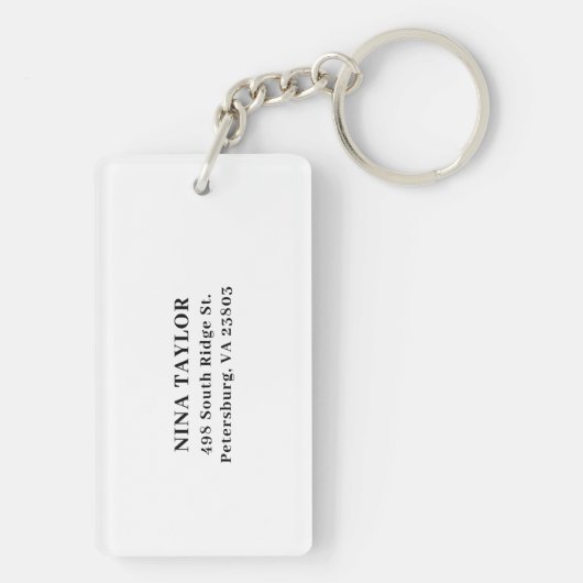 金ゴールドモノグラム名前をカスタムするアモダンクリル キーホルダー (裏面)