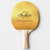 金ゴールドモノグラム名 卓球ラケット (正面)