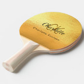 金ゴールドモノグラム名 卓球ラケット (正面アングル)