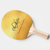 金ゴールドモノグラム名 卓球ラケット (横)