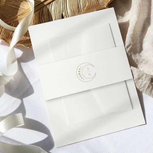 金ゴールドモノグラム天結婚星 招待状ベリーバンド