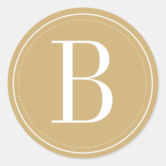 金ゴールドモノグラム封筒用シール ラウンドシール (正面)