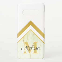 金ゴールドモノグラム幾何大理石 iPhone 16ケース