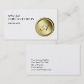 金ゴールドモノグラム模様メイクアップアーティスト名刺 名刺 (正面/裏面)