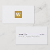 金ゴールドモノグラム正方形 名刺 (正面/裏面)