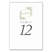 金ゴールドモノグラム結婚グリネリーのテーブル番号 テーブルナンバー (裏面)