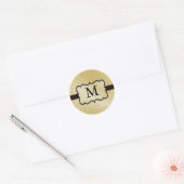 金ゴールドモノグラム結婚式用シール ラウンドシール (封筒)