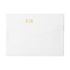 金ゴールドモノグラム結婚書道差出人住所 ラップアラウンドラベル