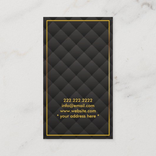 金ゴールドモノグラム輸送ブローカーの名刺 名刺 (裏面)