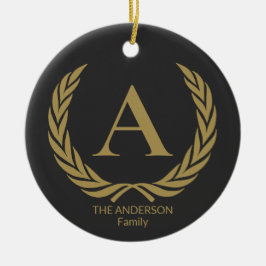 金ゴールドモノグラム セラミックオーナメント