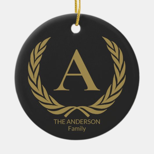 金ゴールドモノグラム セラミックオーナメント (正面)