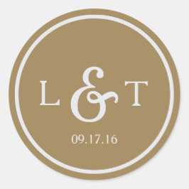 金ゴールドモノグラム ラウンドシール