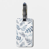 金ゴールドモノグラムAzureブルーボ葉タン結婚ズ ラゲッジタグ (裏面縦)