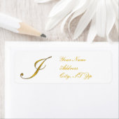 金ゴールドモノグラムI差出人住所ラベル ラベル (インサイチュ)