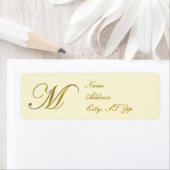 金ゴールドモノグラムMカスタマイズ差出人住所ラベル ラベル (インサイチュ)