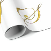 金ゴールドモノグラムS ラッピングペーパー (ロールコーナー)