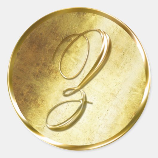 金ゴールドモノグラムZ封筒用シールシール ラウンドシール (正面)