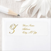 金ゴールドモノグラムZ差出人住所ラベル ラベル (インサイチュ)