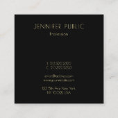 金ゴールドモノグラモダンムエレガントブラックテンプレートシック スクエア名刺 (裏面)