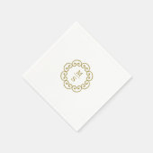 金ゴールドモノグラ結婚ム病 スタンダードカクテルナプキン (角)