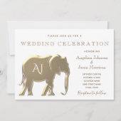 金ゴールドモノグラ結婚ム病 招待状 (正面)