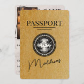 金ゴールドモルディブPassport日付の保存 セーブザデート (正面/裏面)