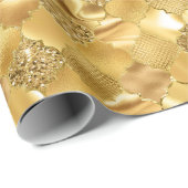 金ゴールドモロッコクローバーパターン ラッピングペーパー (ロールコーナー)