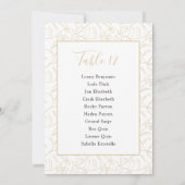 金ゴールドモンスターリーフテーブル番号座席表 招待状 (裏面)