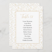 金ゴールドモンスターリーフテーブル番号座席表 招待状 (正面/裏面)