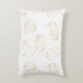 金ゴールドモンスターリーフ装飾用クッション アクセントクッション (裏面(縦))