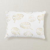 金ゴールドモンスターリーフ装飾用クッション アクセントクッション (裏面)