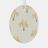金ゴールドヤシの木：熱帯繊維。 ガラスオーナメント (正面右)
