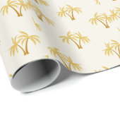 金ゴールドヤシの木:熱帯繊維。 ラッピングペーパー (ロールコーナー)