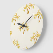 金ゴールドヤシの木：熱帯繊維。 ラージ壁時計 (傾斜)