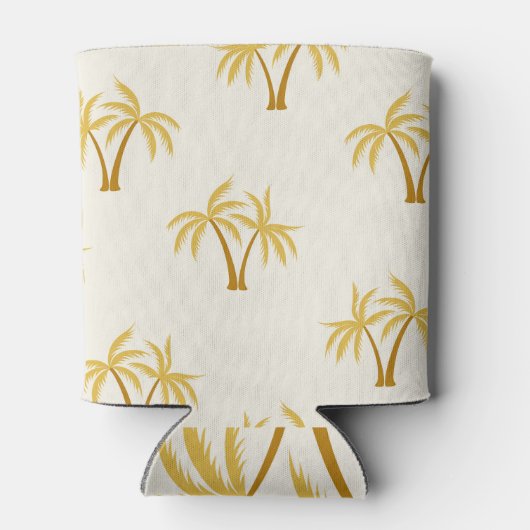 金ゴールドヤシの木:熱帯繊維。 缶クーラー (裏面)