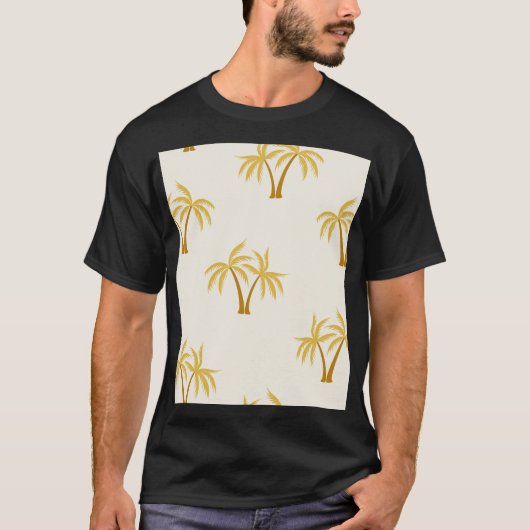金ゴールドヤシの木：熱帯繊維。 Tシャツ (正面)