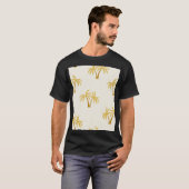 金ゴールドヤシの木：熱帯繊維。 Tシャツ (正面フル)