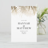 金ゴールドヤシの葉は日付を保存結婚する セーブザデート (スタンド正面)