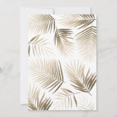 金ゴールドヤシの葉は日付を保存結婚する セーブザデート (裏面)