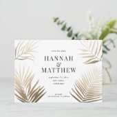 金ゴールドヤシの葉は日付を保存結婚する セーブザデート (スタンド正面)