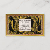 金ゴールドヤシの葉パターン 名刺 (裏面)