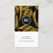 金ゴールドヤシの葉パターン 名刺 (裏面)