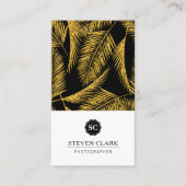 金ゴールドヤシの葉パターン 名刺 (正面)