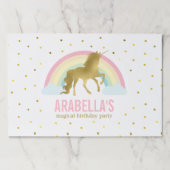 金ゴールドユニコーンガールズバースデーパーティー ペーパーパッド (正面)