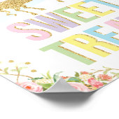 金ゴールドユニコーンスイートトリートパーティーデコールサインレインボー ポスター (角)