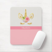 金ゴールドユニコーンピーチピンクトリパーソナライズされたム マウスパッド (マウス)