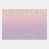 金ゴールドユニコーンレインボーグリッツスパークル ラッピングペーパーシート (正面2)